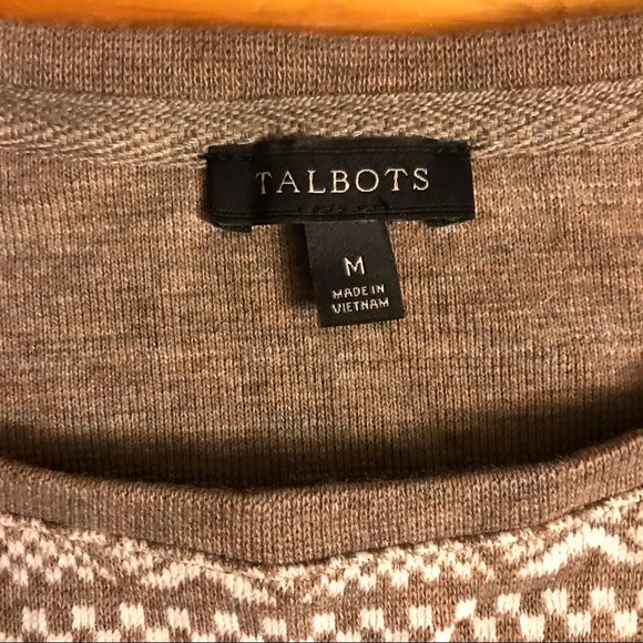 Talbots Tan White Sweater, EUC, M - Picture 2 of 10